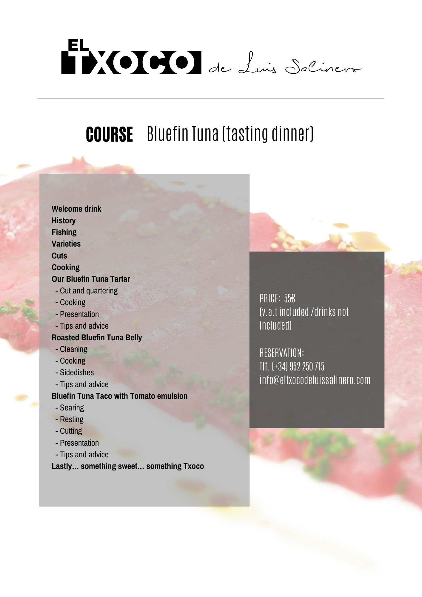 Course Bluefin Tuna (tasting dinner)