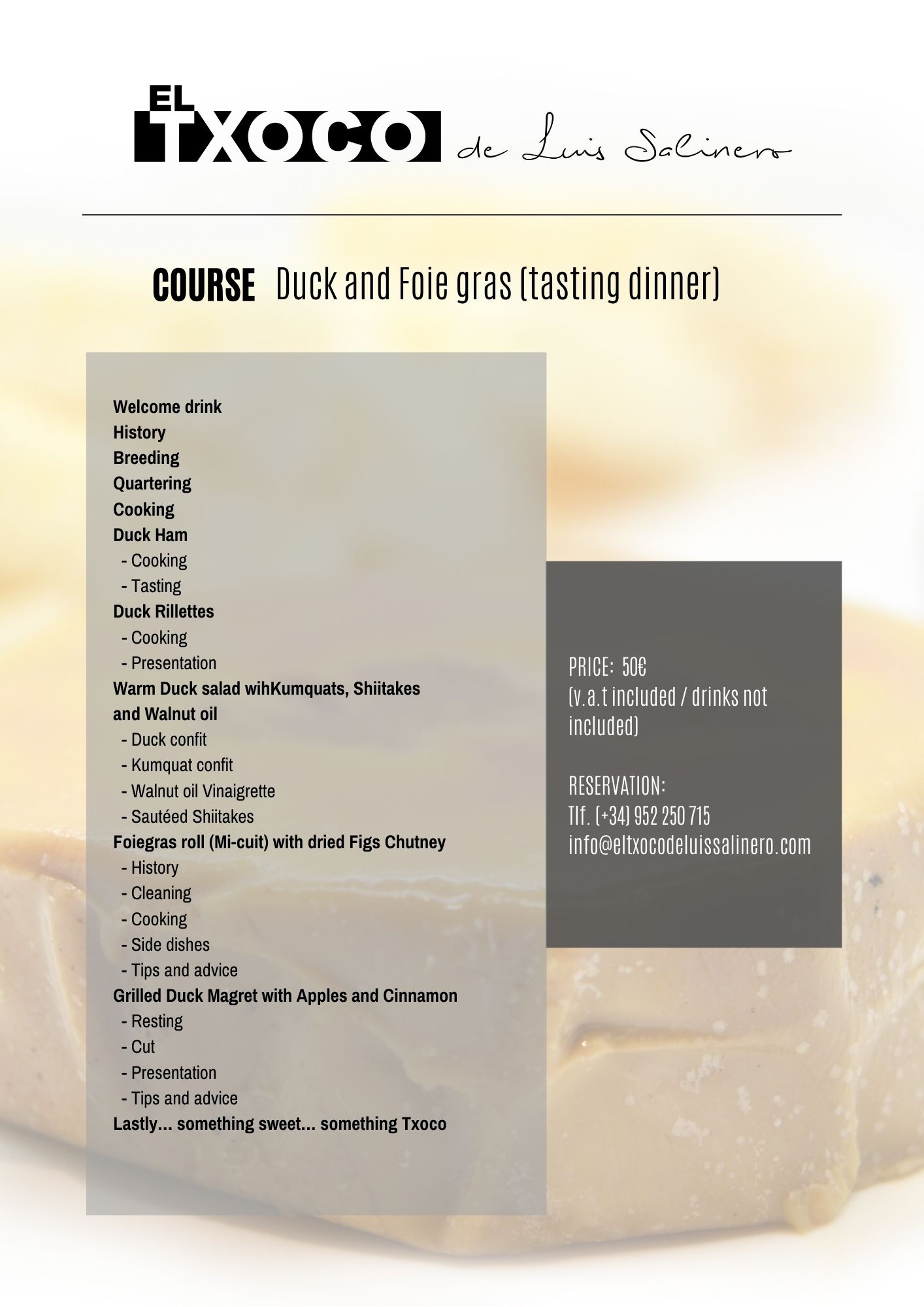 Course Duck and Foie gras (tasting dinner)